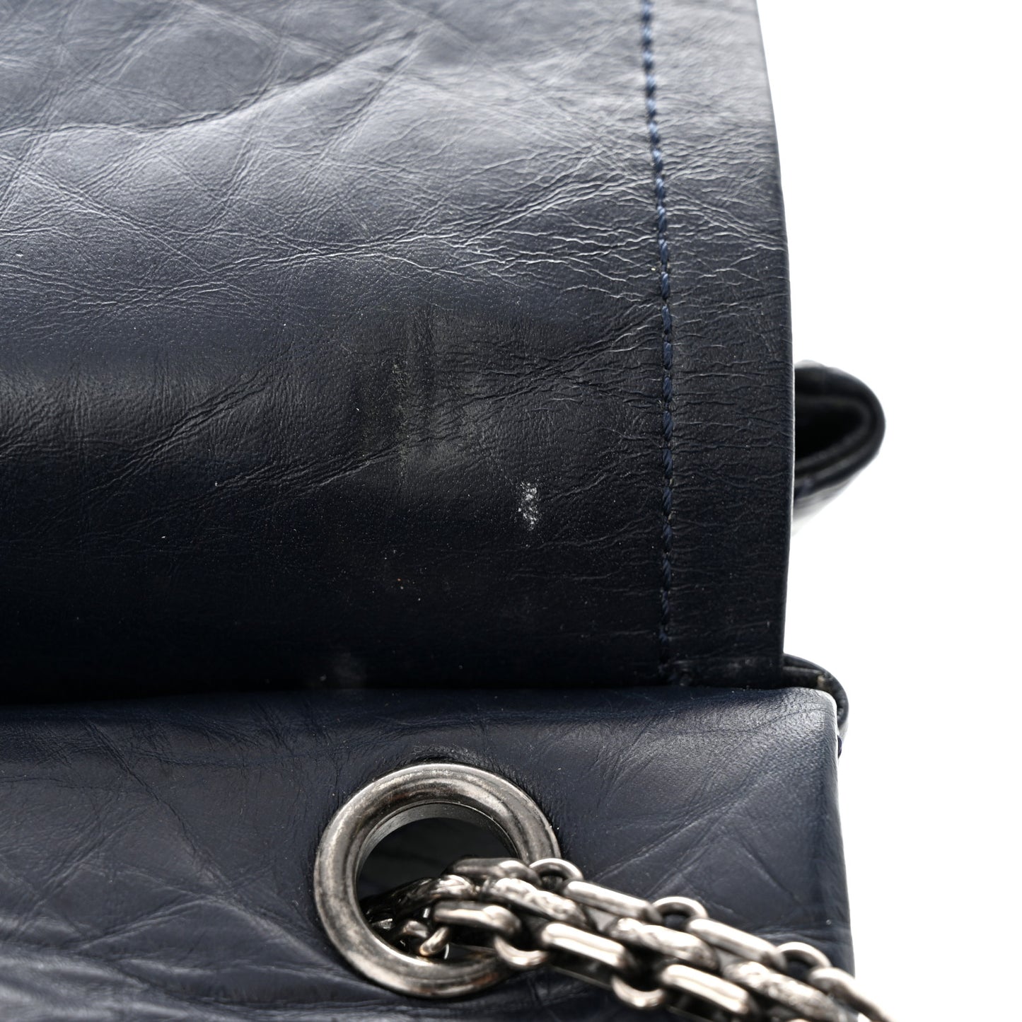 Aged Calfskin Quilted 2.55 Reissue 226 Flap Navy Blue