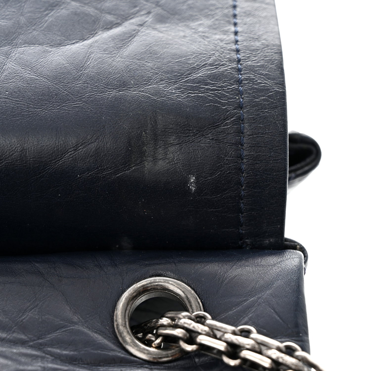 Chanel Aged Calfskin Quilted 2.55 Reissue 226 Flap Navy Blue 11 of 12
