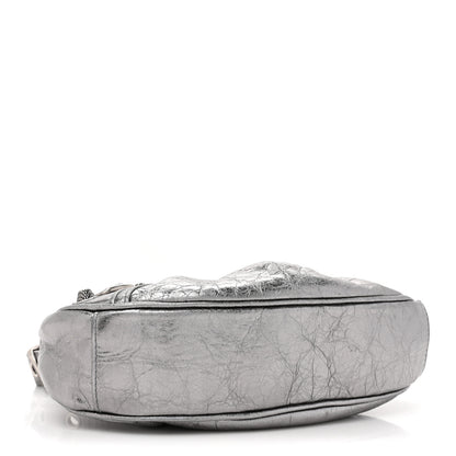Balenciaga Metallic Agneau Arena Le Cagole Shoulder Bag XS Silver 4 of 10
