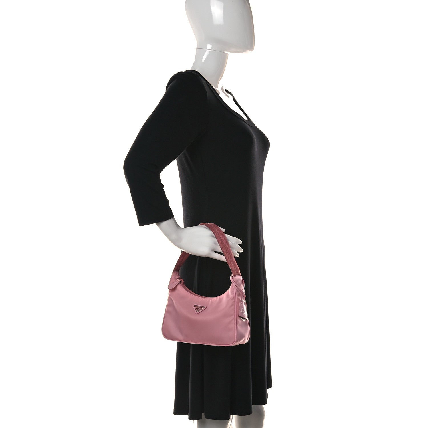 Prada Tessuto Nylon Saffiano Mini Re-Edition 2000 Bag Rosa 2 of 11