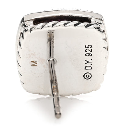 David Yurman Sterling Silver Diamond Lavender Amethyst 11mm Albion Earrings 4 of 4