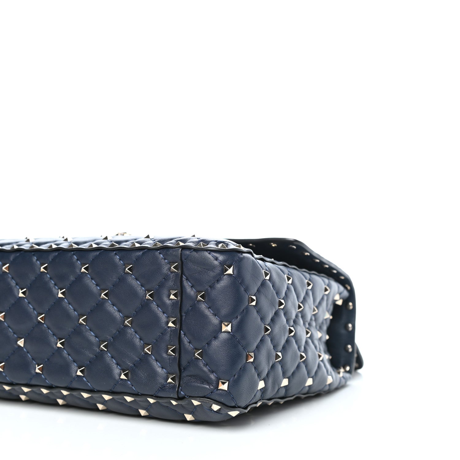 Valentino Garavani Nappa Large Rockstud Spike Shoulder Bag Marine 9 of 11