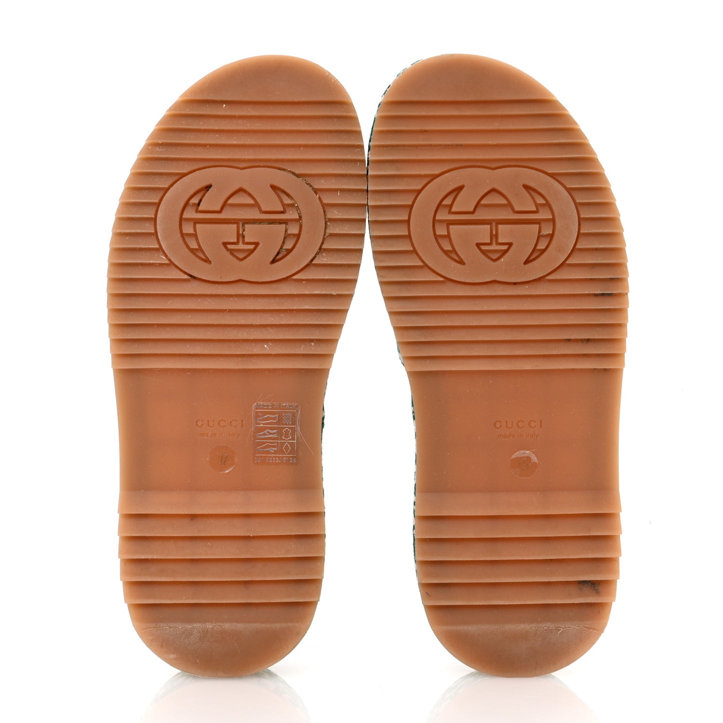 Jacquard GG Monogram Angelina Platform 55mm Slide Sandals 37 New Shamarock