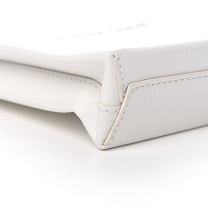 Balenciaga Squared Calfskin Logo Shopping Envelope Clutch White 5 of 10