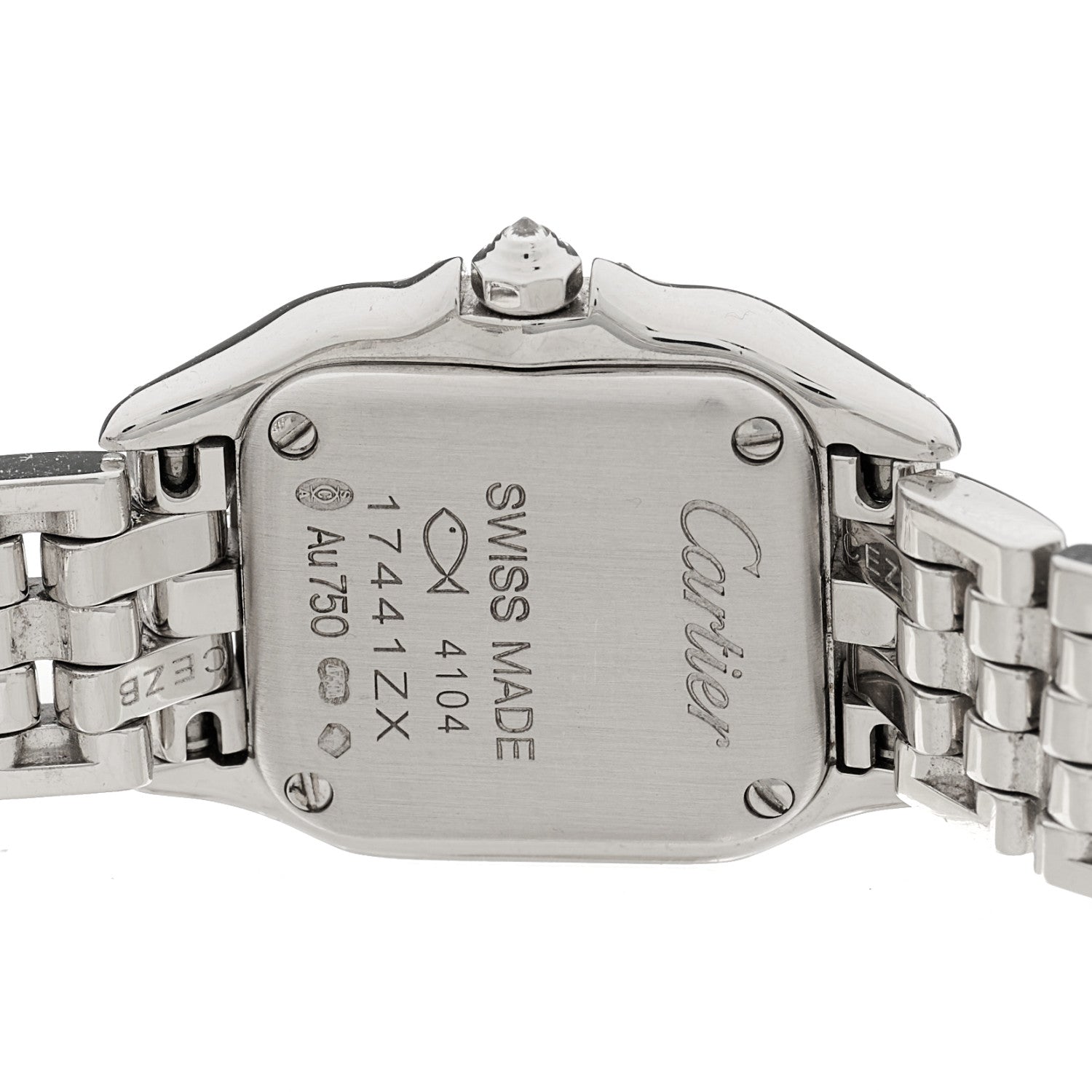 Cartier 18K White Gold Diamond Bezel 21mm Double Row Panthere Quartz Watch 4 of 5