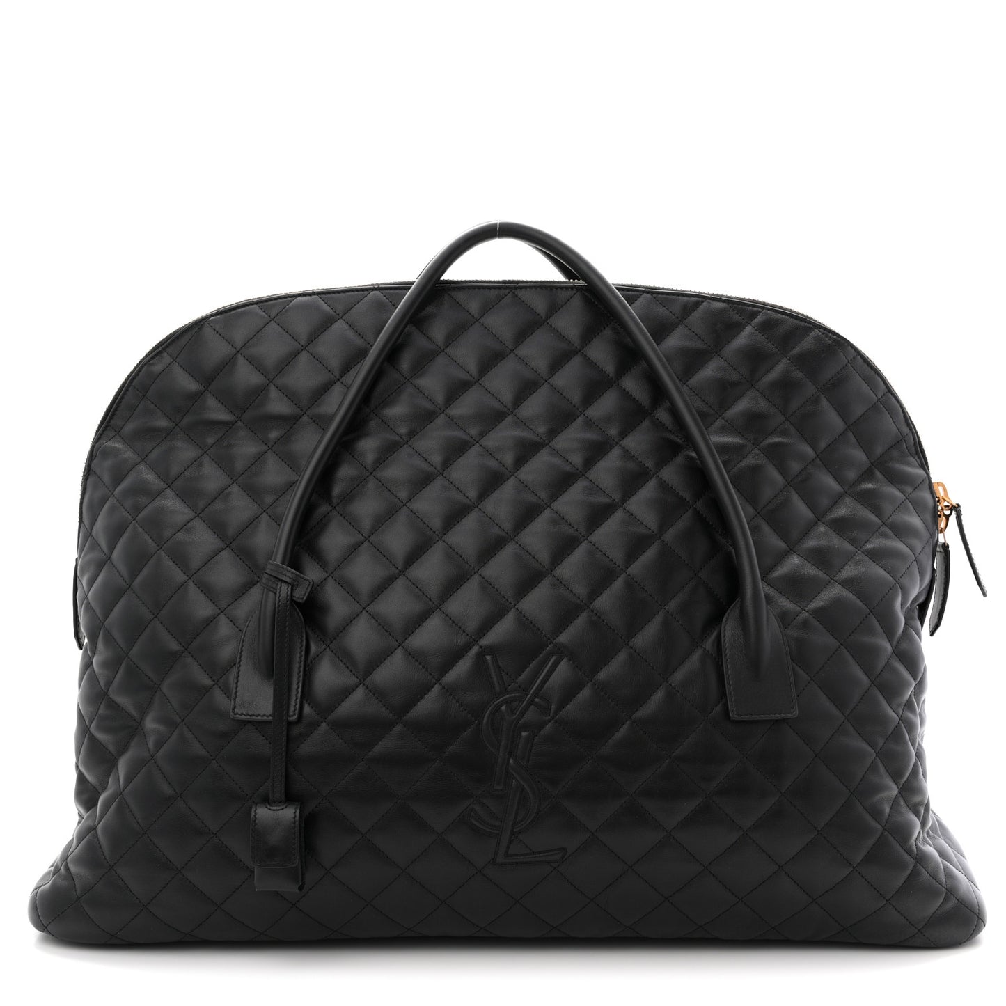 Calfskin Quilted ES Giant Travel Bag Black