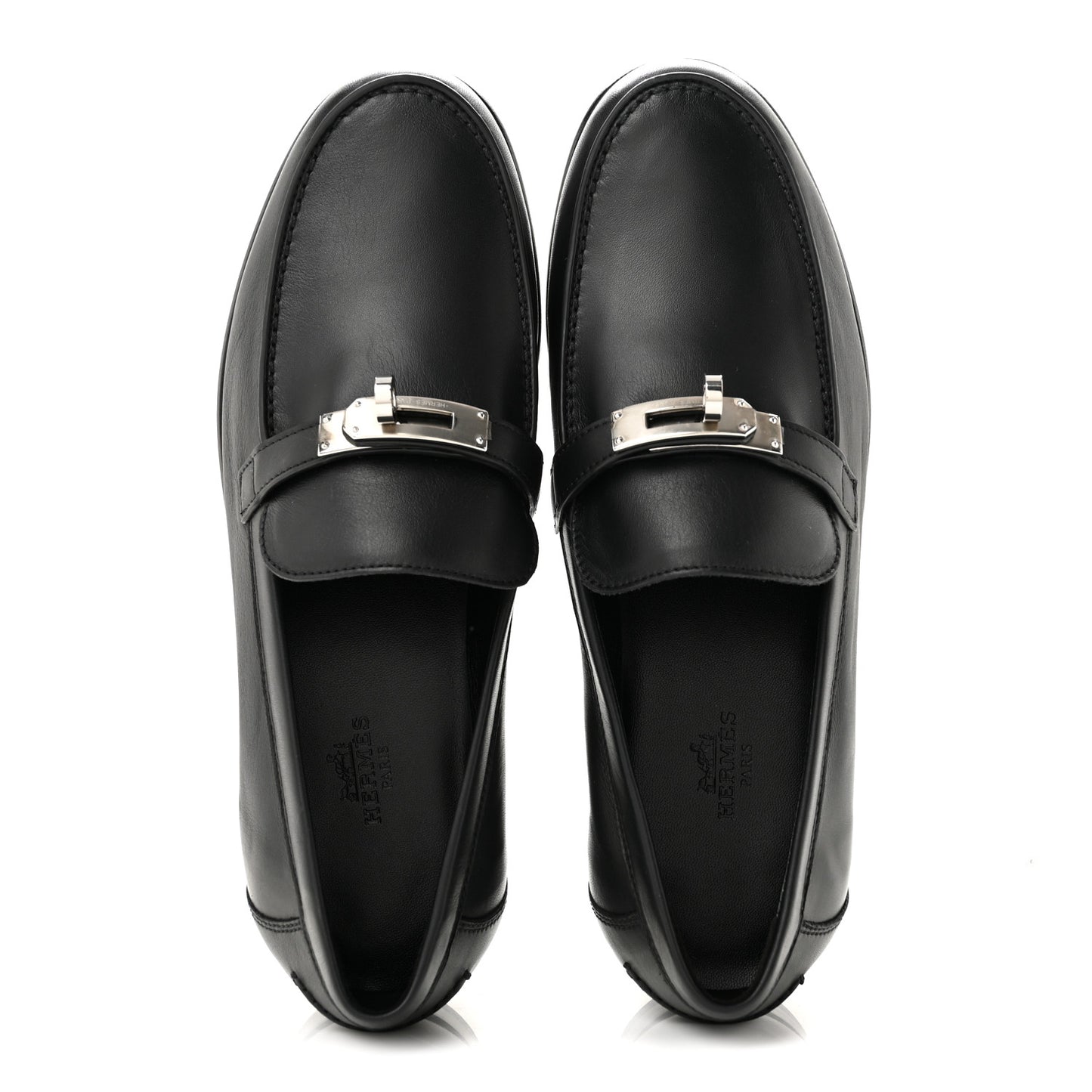 Calfskin Womens Destin Loafers 37.5 Black
