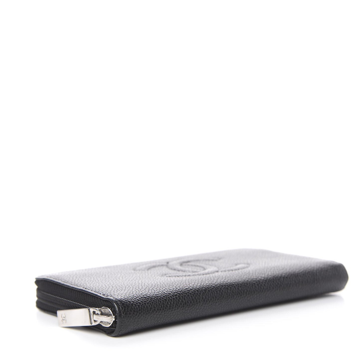 Caviar Timeless CC Large Gusset Zip Around Wallet Black