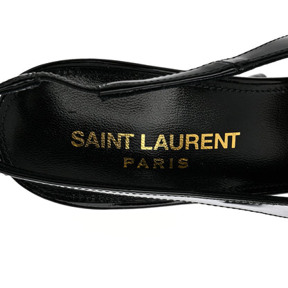 Saint Laurent Patent Maxine 115mm Slingback Pumps 37.5 Black 7 of 8