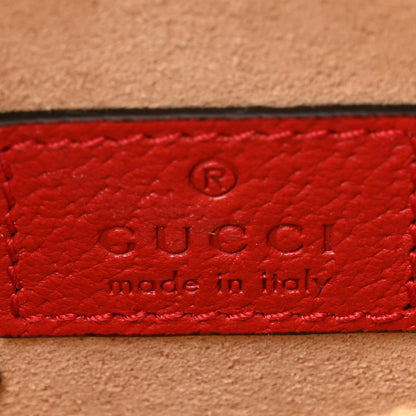 Gucci Textured Dollar Calfskin Retro Interlocking G Fruttini Strawberry Mini Crossbody Lobster Red Black New Acero 6 of 10