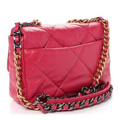 Chanel Goatskin Quilted Medium Chanel 19 Flap Pink 3 of 10