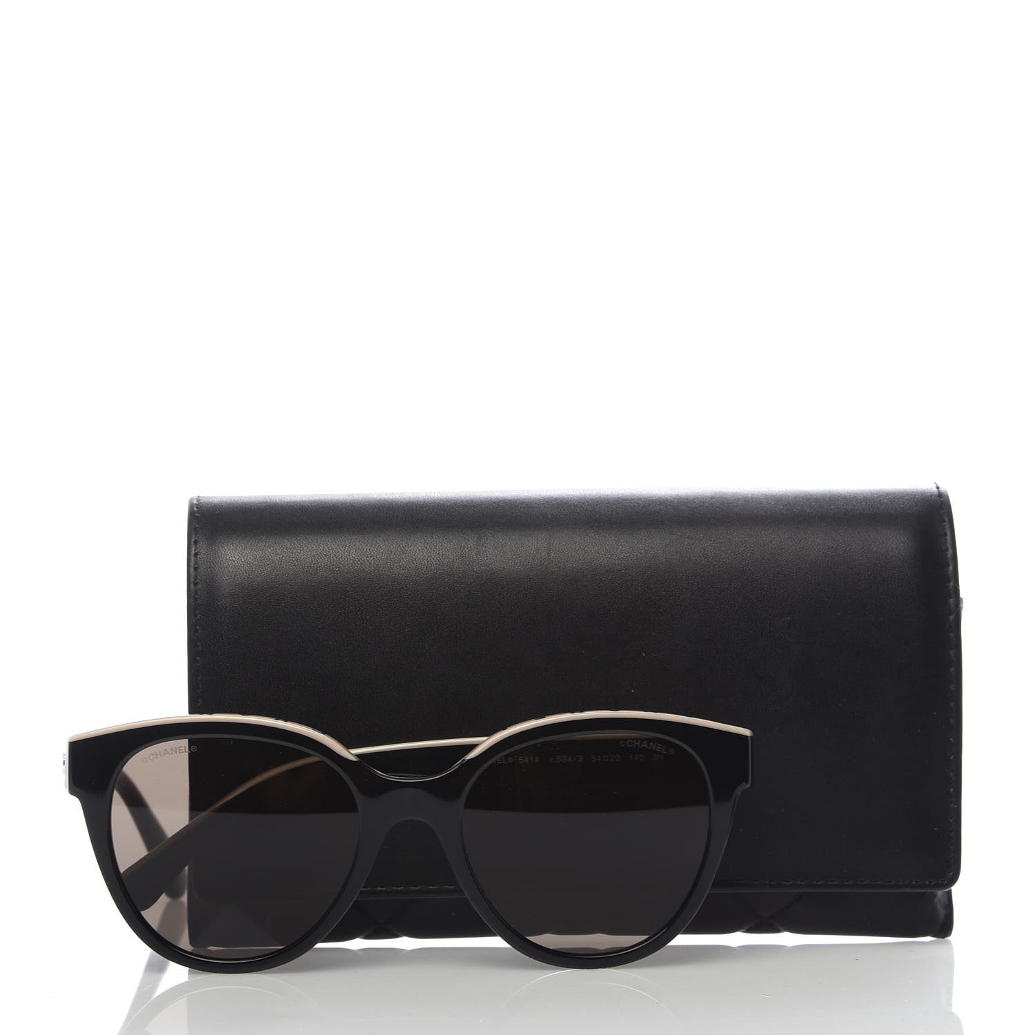 Chanel Acetate CC Butterfly Sunglasses 5414 Black Beige 9 of 9