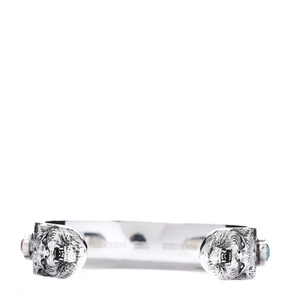 Gucci Sterling Silver Resin Le Marche Des Merveilles Tiger Cuff Bracelet Turquoise Red 3 of 5