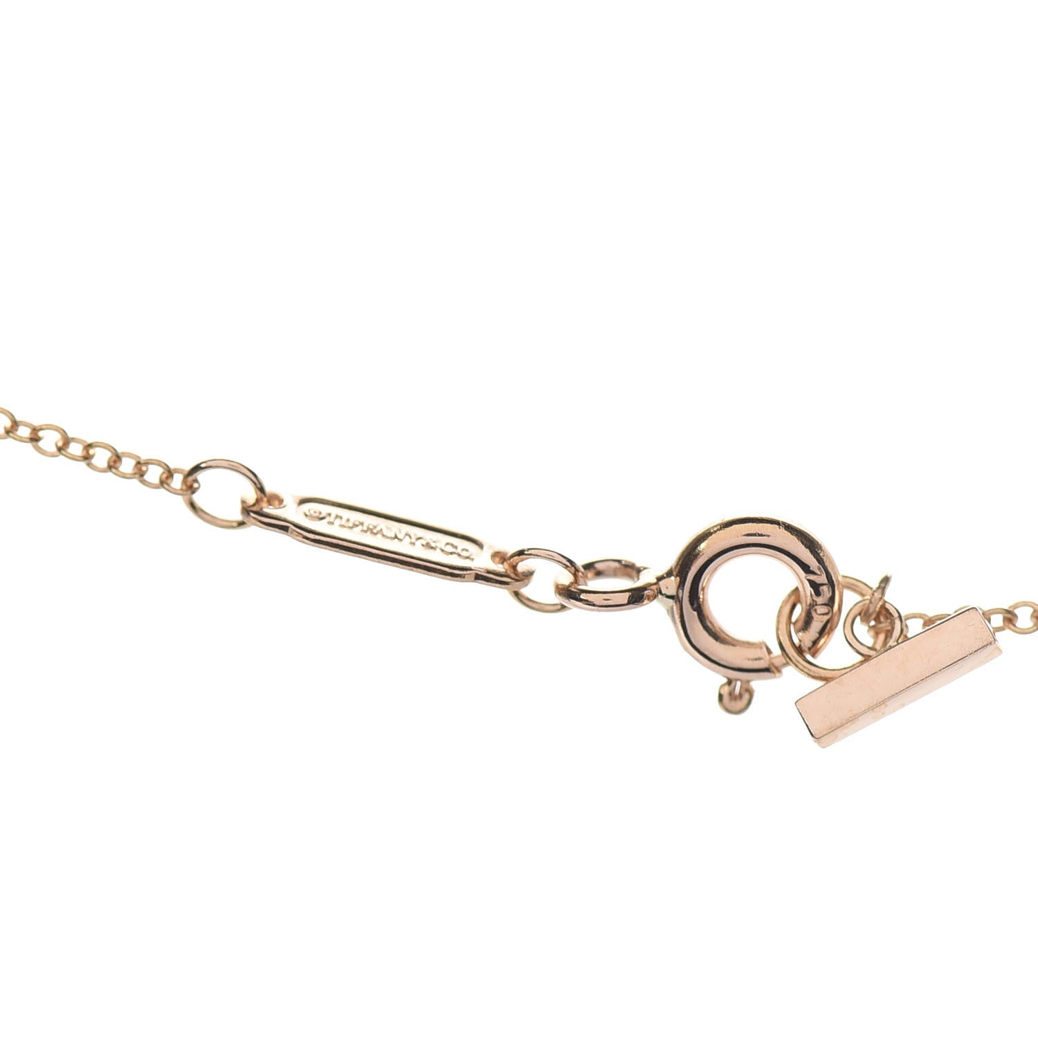 Tiffany 18K Rose Gold Large T Smile Pendant Necklace 5 of 6