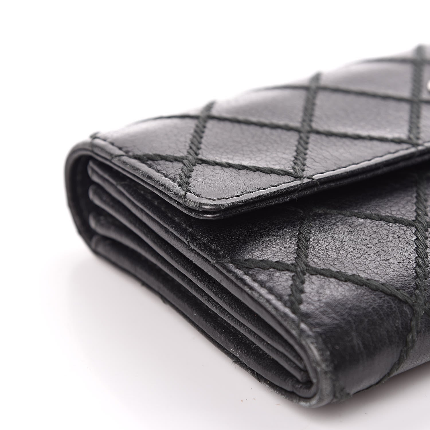 Chanel Calfskin Stitched Fancy CC Long Double Wallet Back 13 of 16