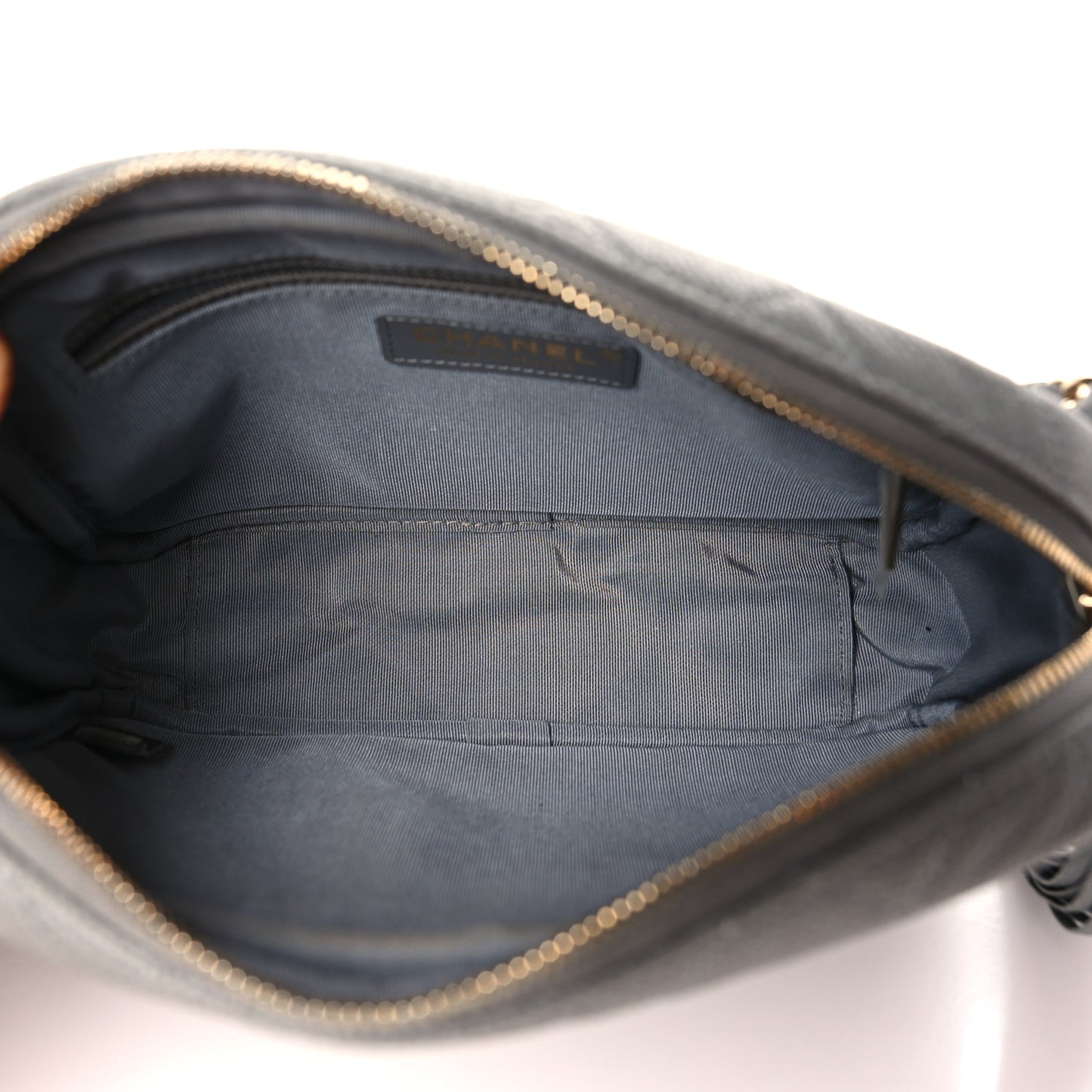 Caviar Quilted Coco Tassel Small Camera Case Grey