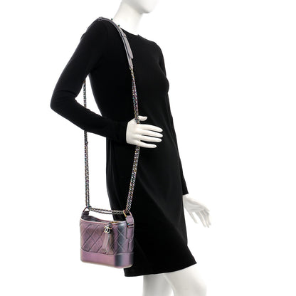 Chanel Iridescent Lambskin Calfskin Quilted Small Gabrielle Hobo Light Purple 2 of 8