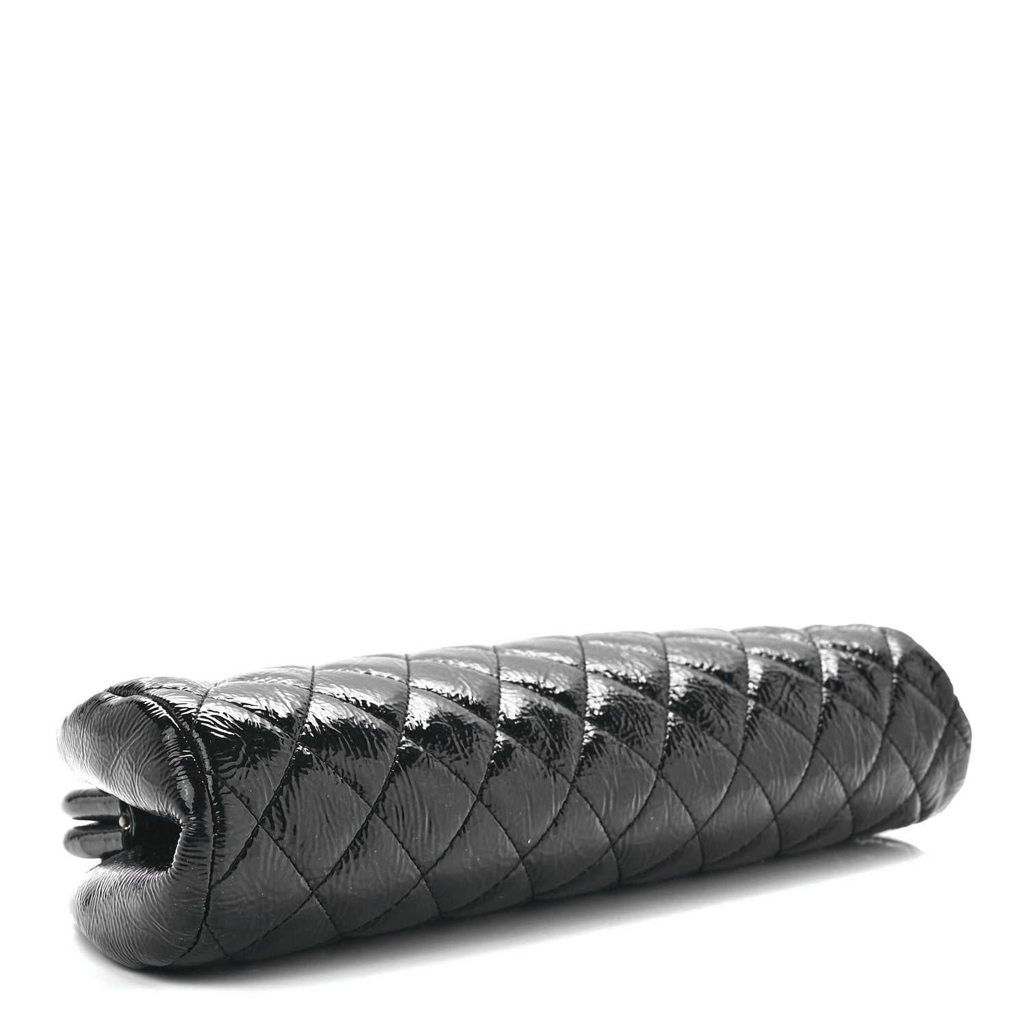 Chanel Distressed Patent Quilted Timeless Clutch Black 4 of 11