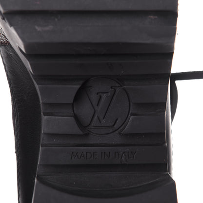 Louis Vuitton Suede Calfskin Monogram World Tour Platform Desert Boots 37 Black 8 of 11