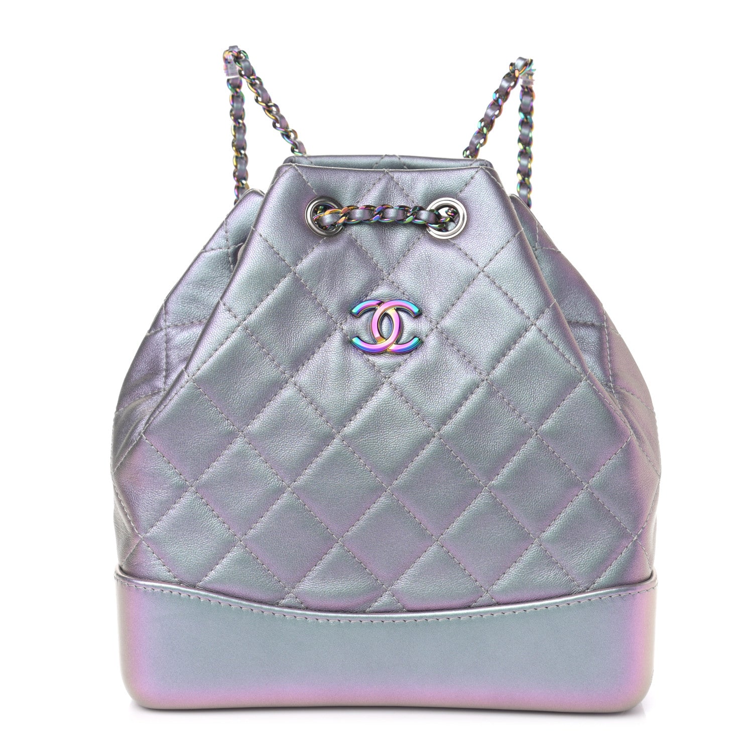 Chanel Iridescent Lambskin Calfskin Small Quilted Gabrielle Backpack Light Purple 1 of 12