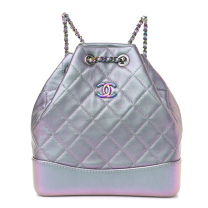 Chanel Iridescent Lambskin Calfskin Small Quilted Gabrielle Backpack Light Purple 1 of 12