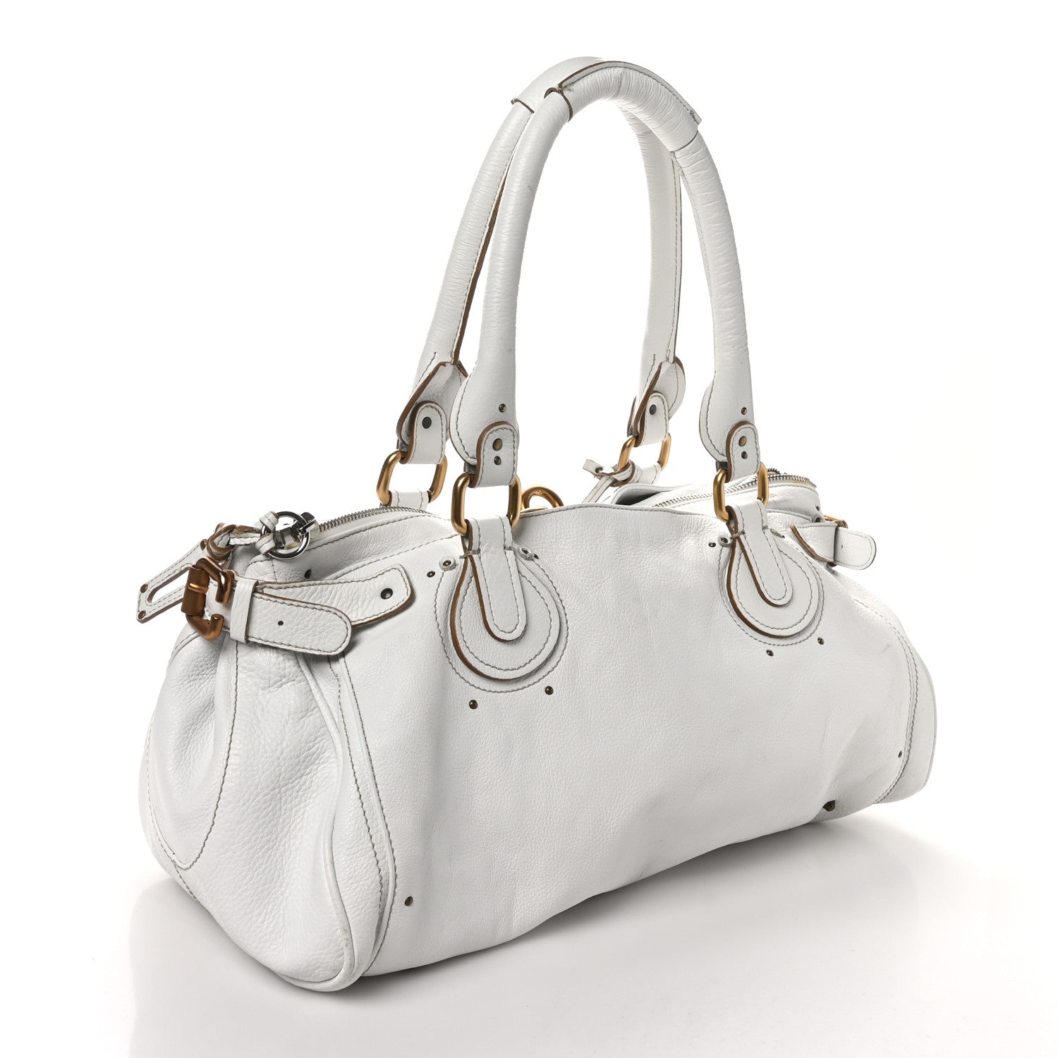 Chloe Calfskin Medium Paddington Satchel White 3 of 12
