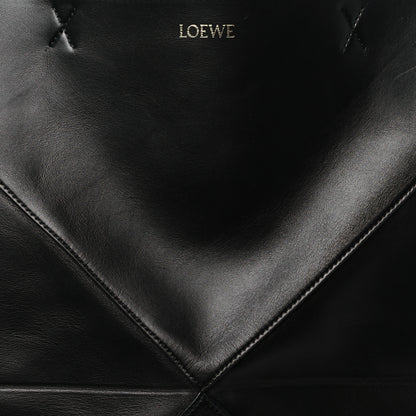 Loewe Shiny Calfskin Large Puzzle Fold Tote Black 7 of 9