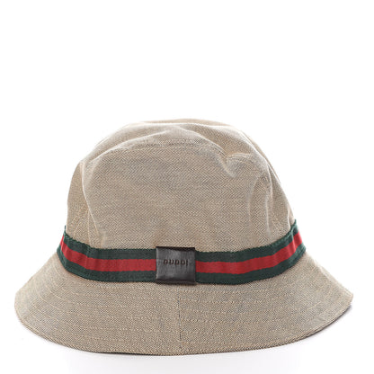 Gucci Nylon Web Bucket Hat S Beige 3 of 7