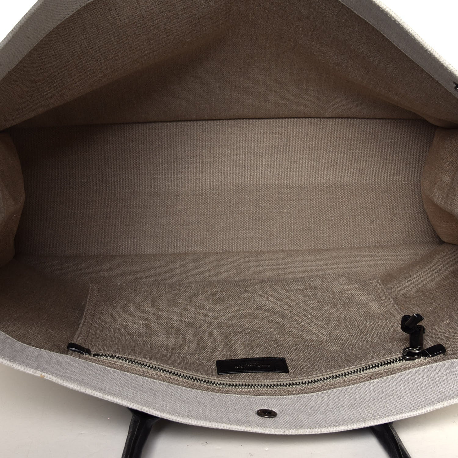 Saint Laurent Linen Calfskin Rive Gauche Tote Optic White 4 of 5