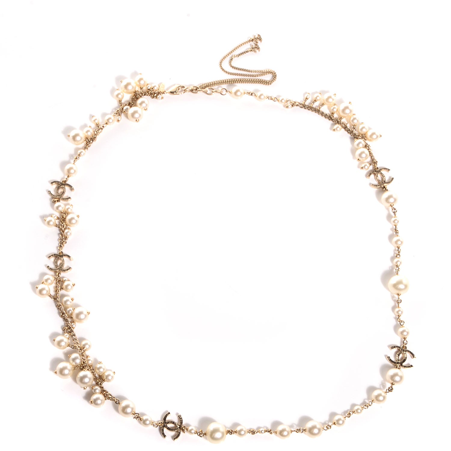 Chanel Classic CC Long Pearl Necklace Gold 1 of 5