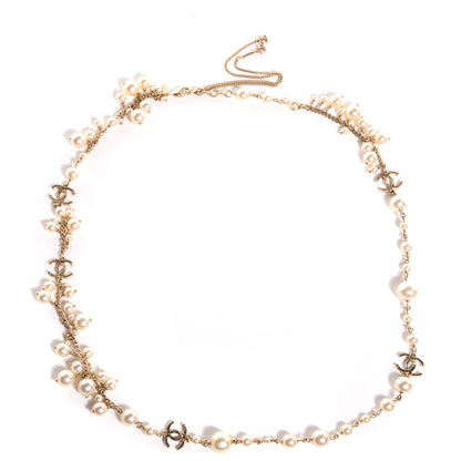 Chanel Classic CC Long Pearl Necklace Gold 1 of 5