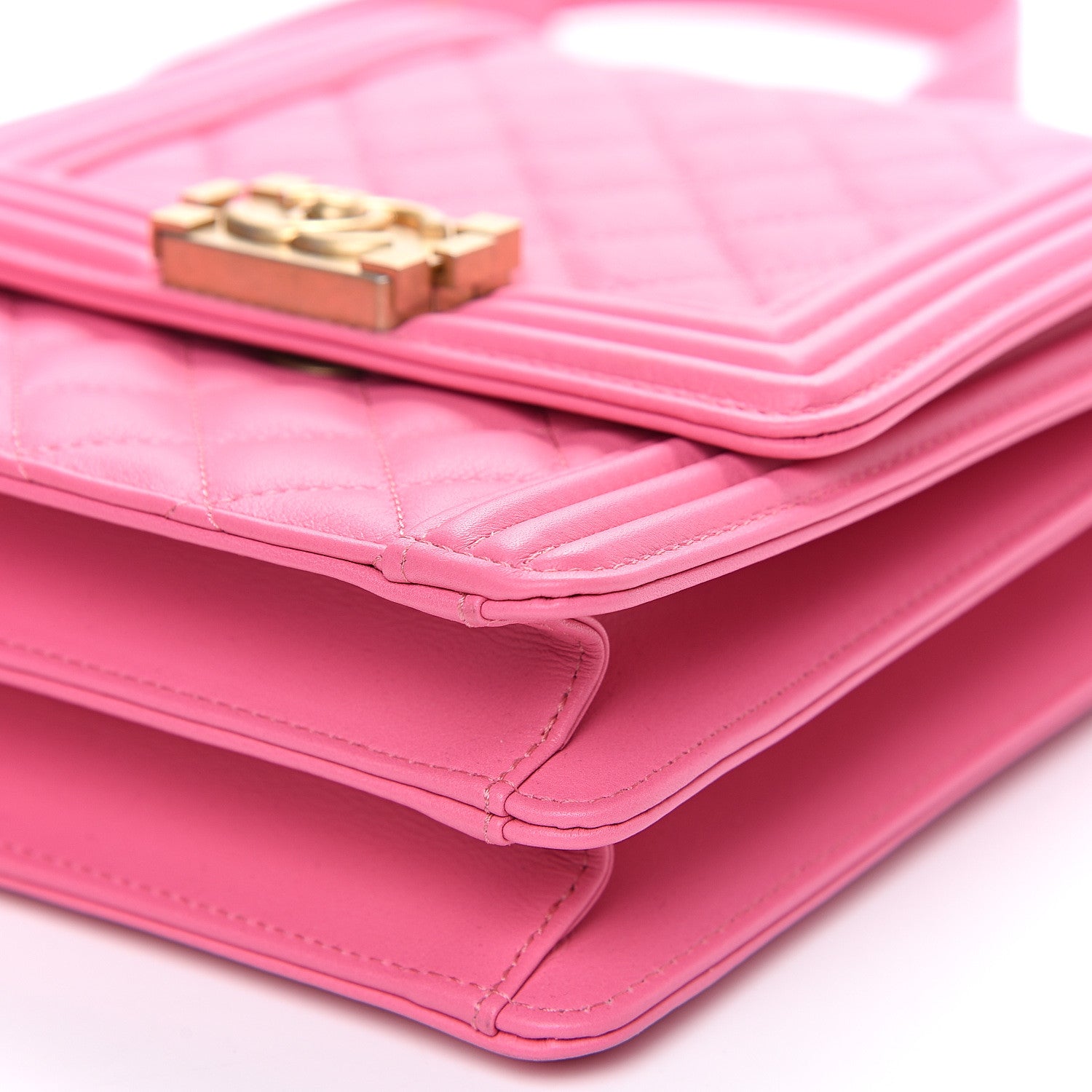 Chanel Calfskin Quilted North South Boy Flap Pink 9 of 11