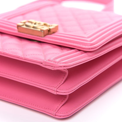 Chanel Calfskin Quilted North South Boy Flap Pink 9 of 11
