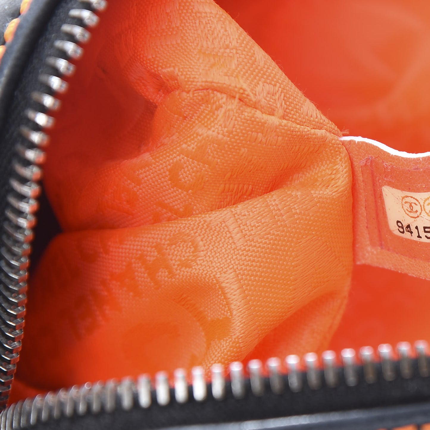 Lambskin Lax Accordion Hobo Black Orange