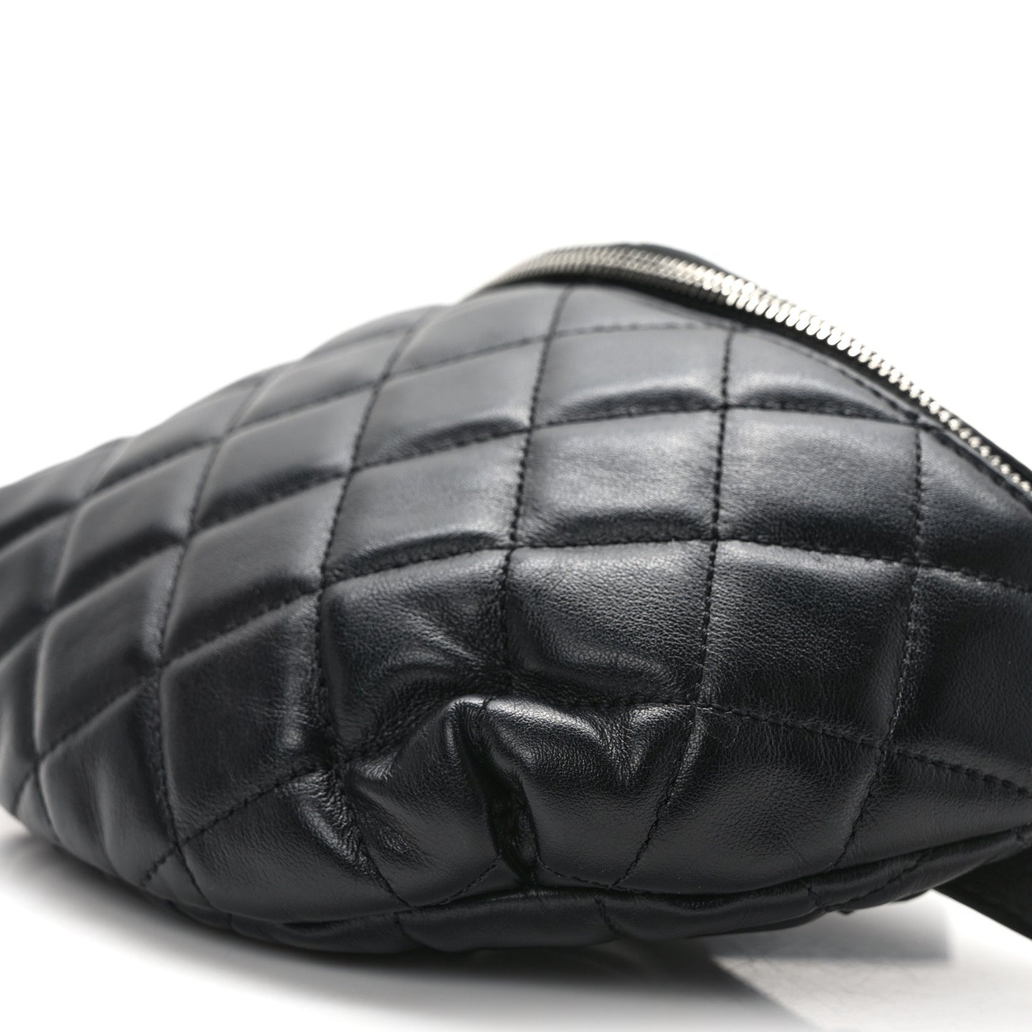 Calfskin Quilted Waist Belt Bag Black