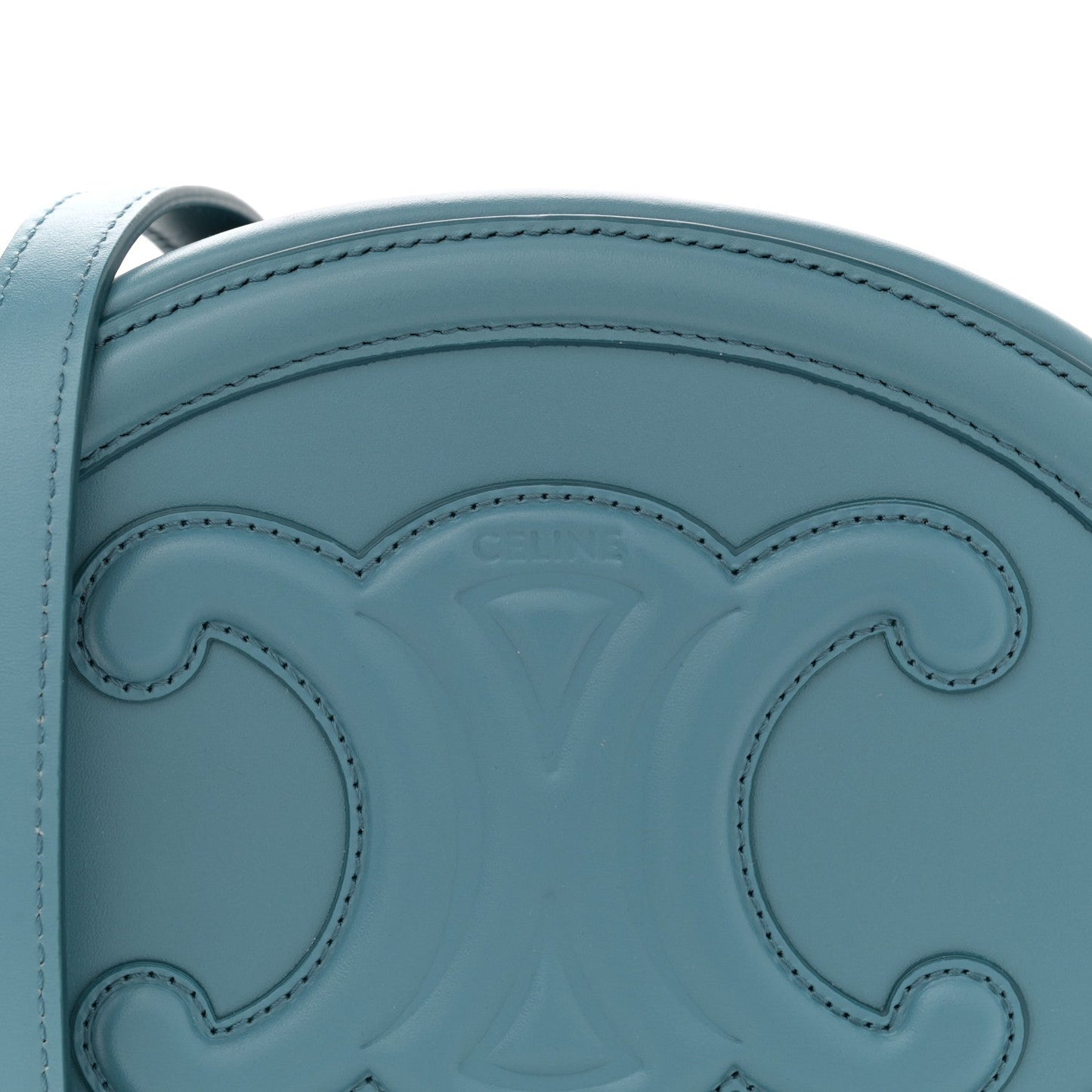Smooth Calfskin Cuir Triomphe Oval Bag Denim