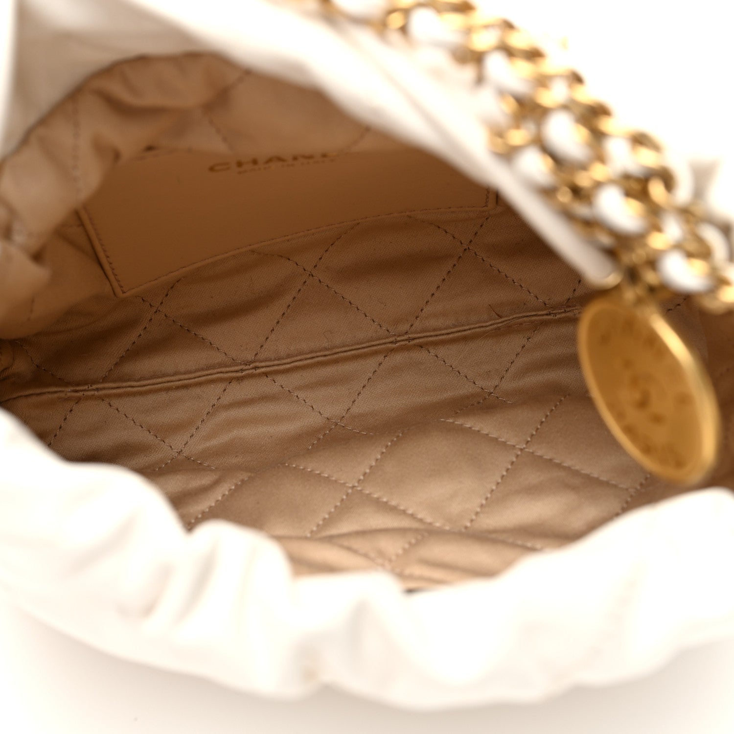 Chanel Shiny Calfskin Quilted Mini Chanel 22 White 4 of 9