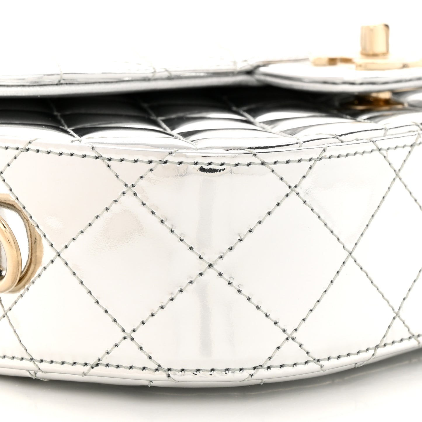 Mirror Calfskin Metallic Calfskin Medium Hollywood Boulevard Flap With Star Coin Purse Silvery