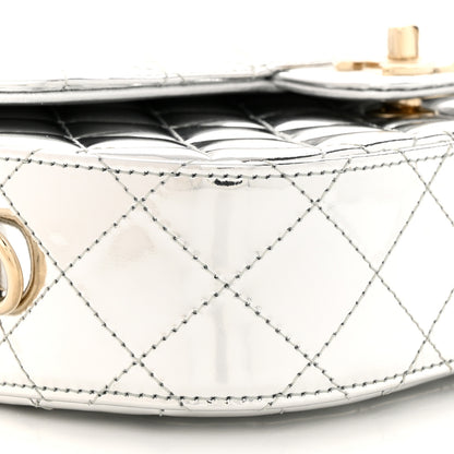 Chanel Mirror Calfskin Metallic Calfskin Medium Hollywood Boulevard Flap With Star Coin Purse Silvery 9 of 10