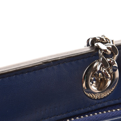 Fendi Shiny Nappa Trapuntata Small DotCom Click Chain Satchel Blue 12 of 12
