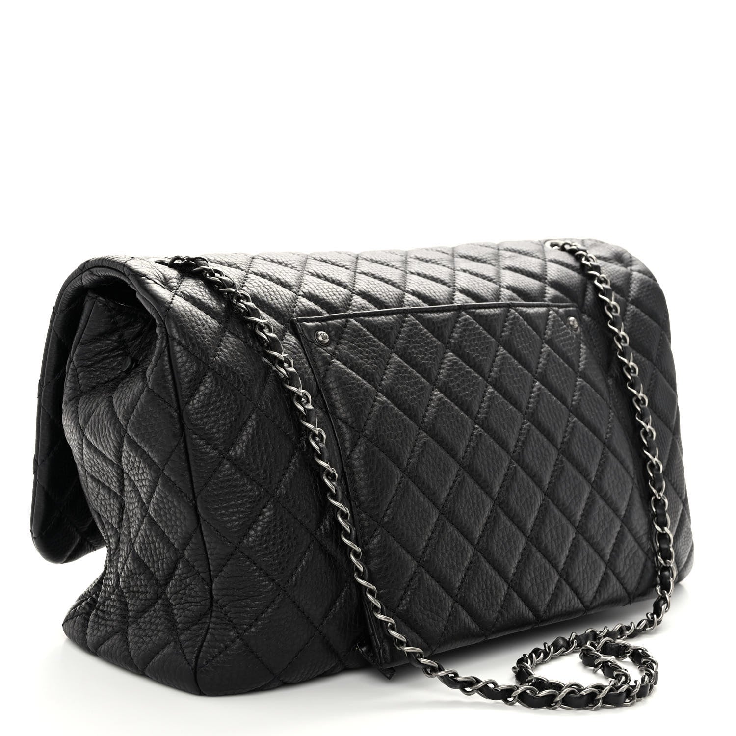 Chanel Calfskin Quilted Small XXL Travel Flap Bag Black 3 of 11