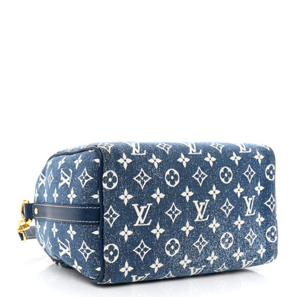 Louis Vuitton Monogram Jacquard Denim Speedy Bandouliere 25 Bleu 4 of 9