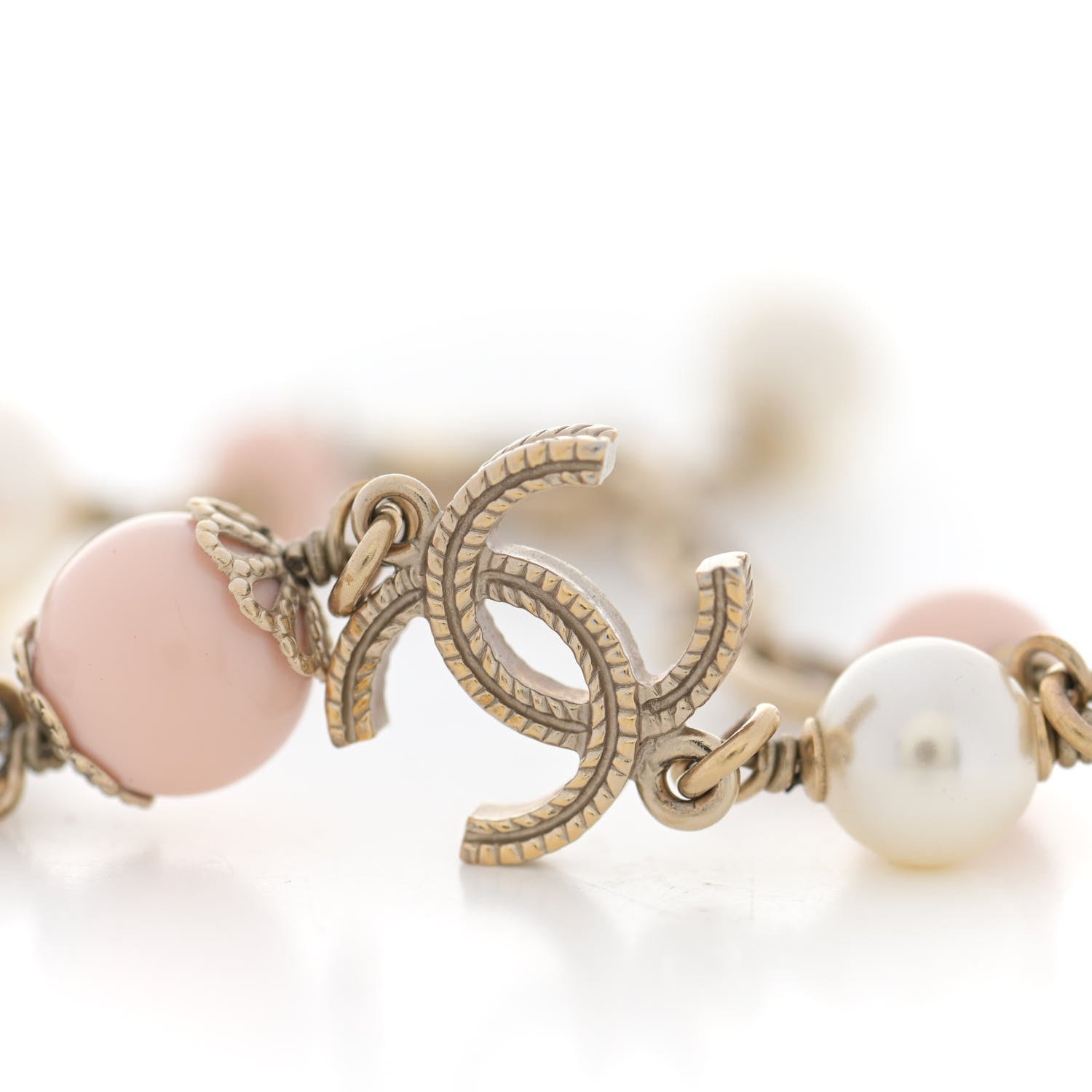 Chanel Enamel Pearl Beaded Camellia CC Bracelet Gold 6 of 6