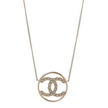 Chanel Baguette Crystal High Society CC Pendant Necklace Gold 1 of 7