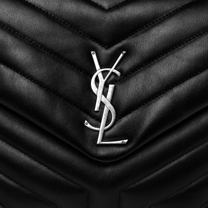 Saint Laurent Calfskin Y Quilted Monogram Medium Loulou Chain Satchel Black 8 of 10