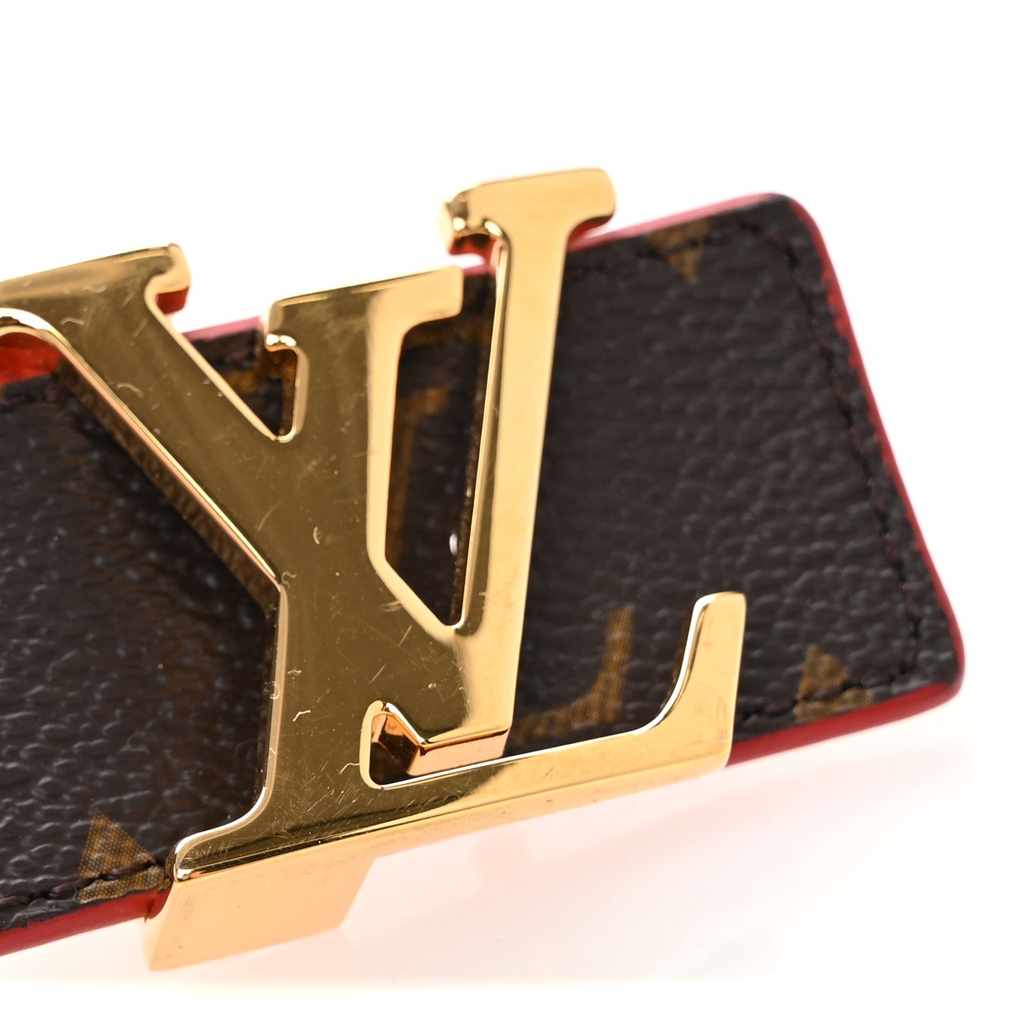 Monogram 30mm LV Initiales Reversible Belt 80 32 Coquelicot