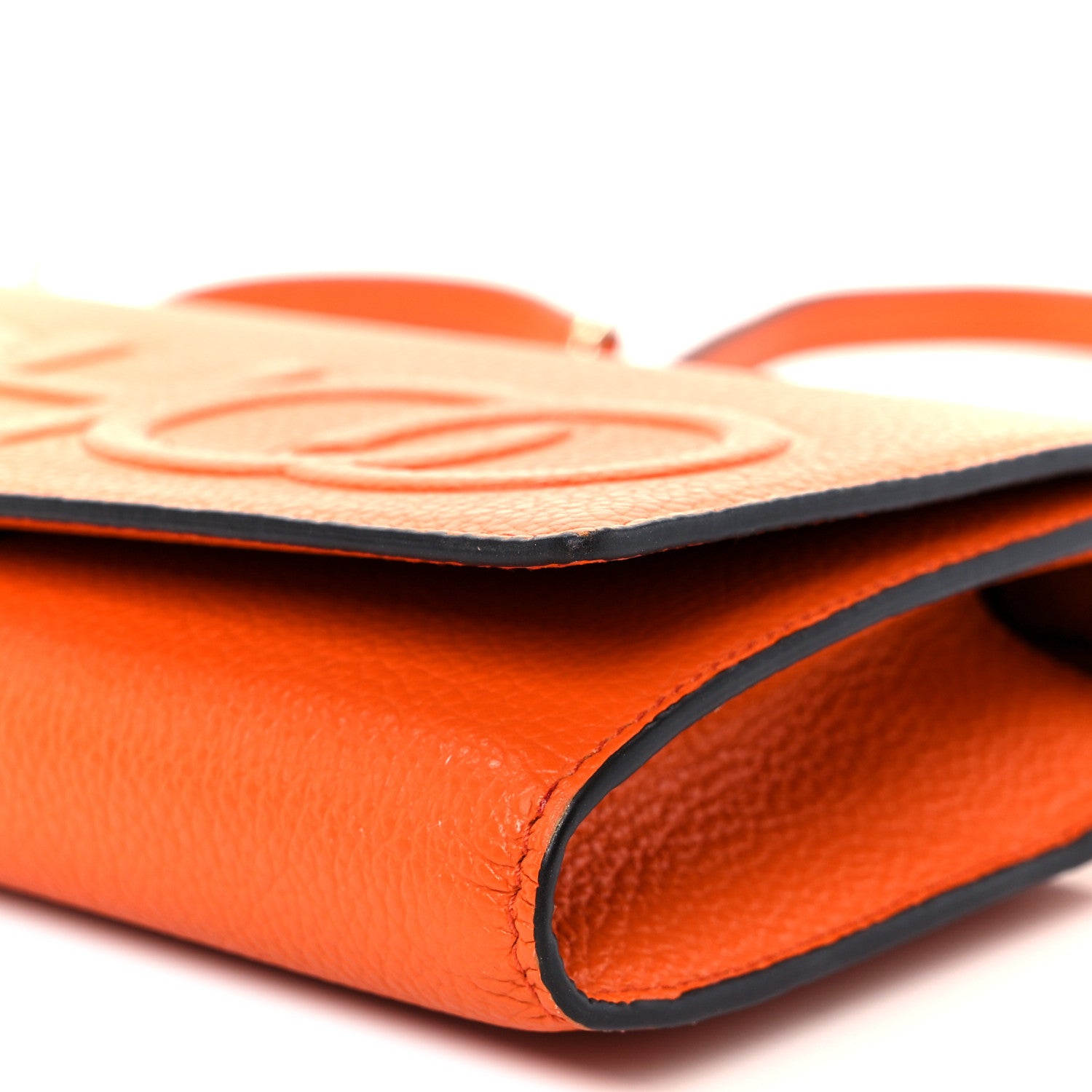 Jimmy Choo Grainy Calfskin Sonia Wallet On Chain Amber Orange 19 of 19