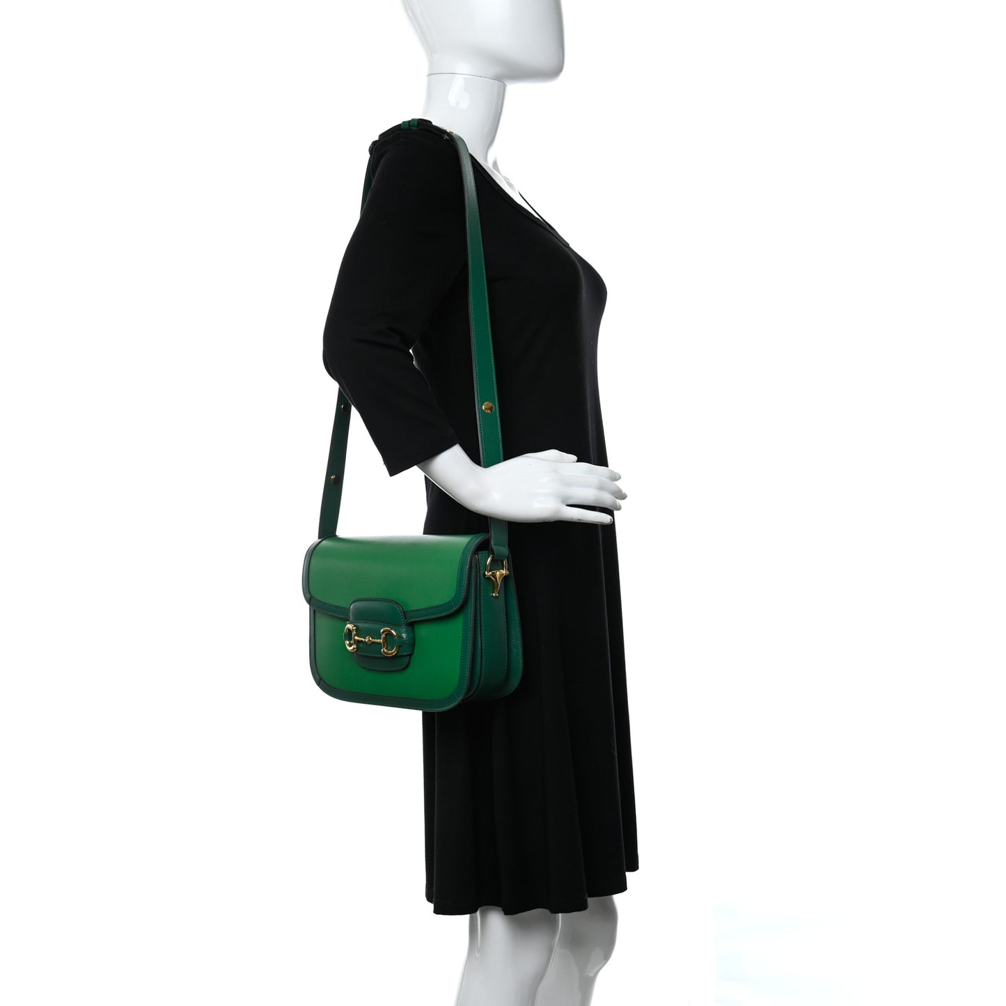 Azalea Calfskin Horsebit 1955 Shoulder Bag New Shamarock Emerald