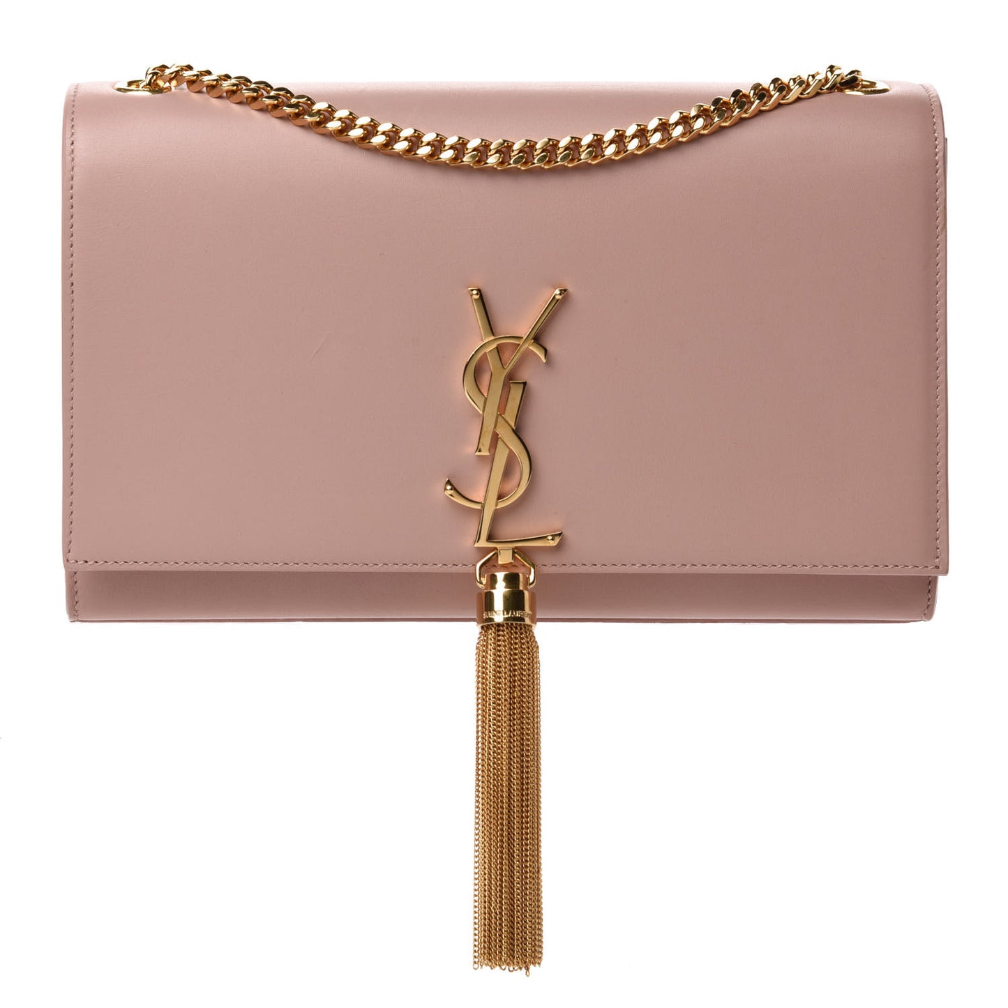 Smooth Calfskin Medium Classic Monogram Kate Tassel Satchel Pink