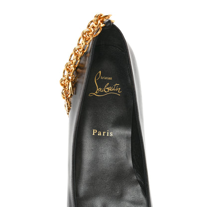 Christian Louboutin Kid Gourmi Ballerina Flats 40 Black Gold 7 of 10